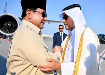 Prabowo Tiba di Doha Disambut Menhan Qatar dan Jajaran Kehormatan